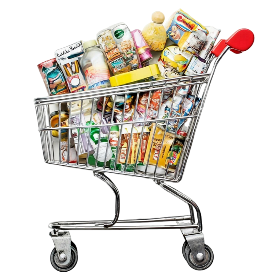 Un panier rempli d'épiceries